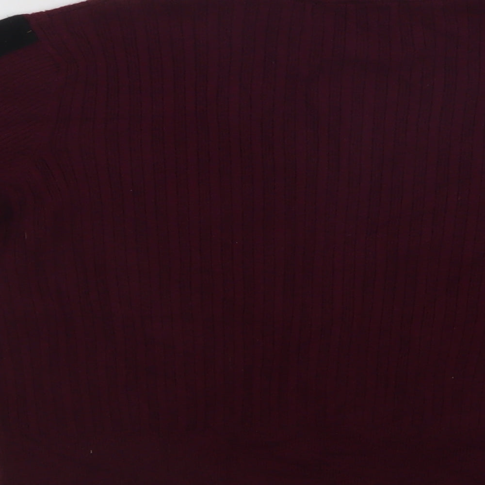 M7S Womens Purple Mock Neck  Viscose Pullover Jumper Size 16
