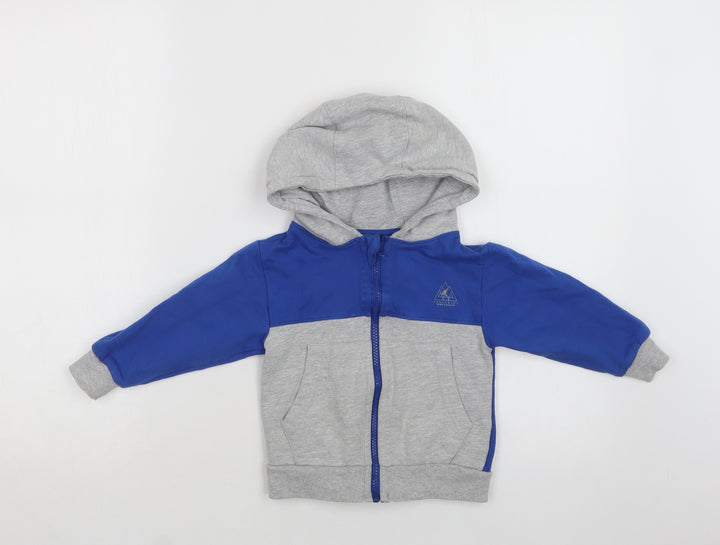 Studio Baby Grey Colourblock Cotton Full Zip Jumper Size 12-18 Months Zip