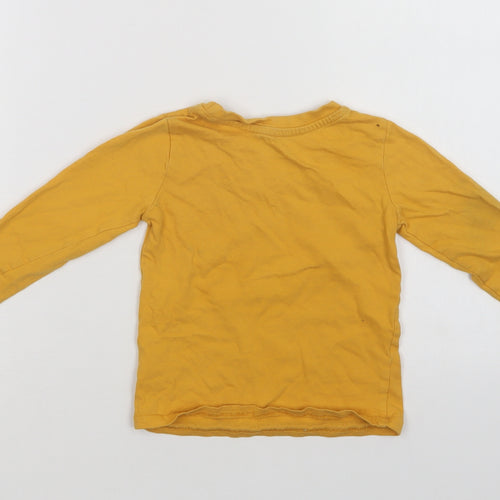Primark Baby Yellow  Cotton Basic T-Shirt Size 12-18 Months Crew Neck