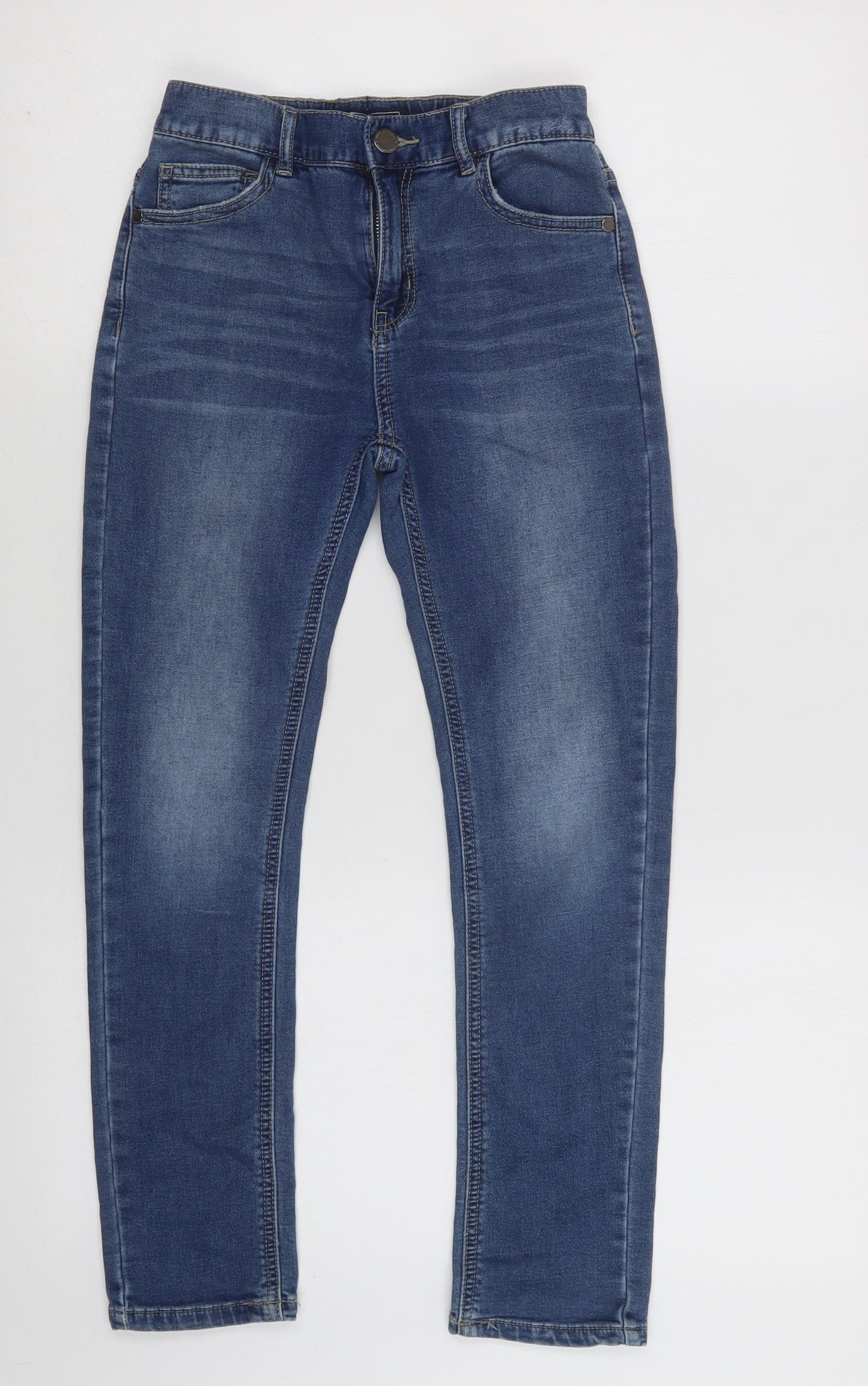 NEXT Girls Blue  Cotton Skinny Jeans Size 10 Years  Regular Button