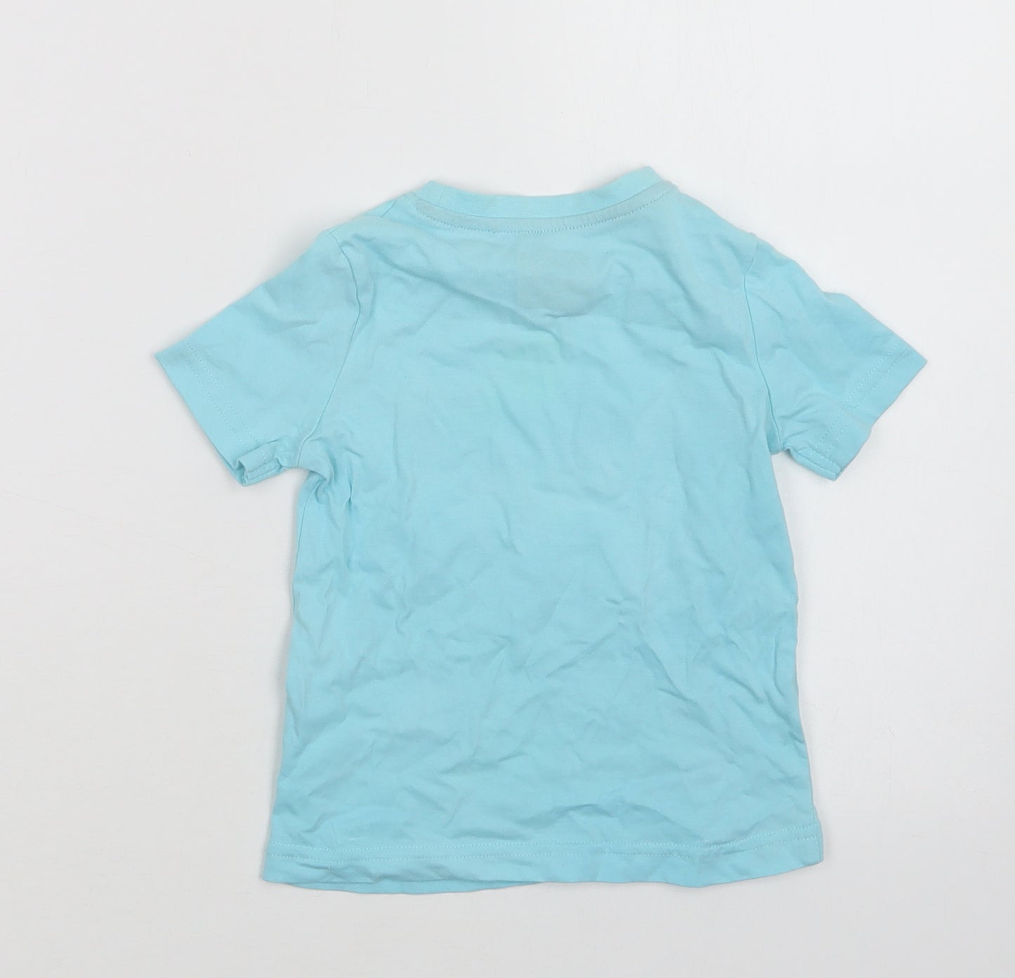 TU Baby Blue  Cotton Basic T-Shirt Size 9-12 Months Crew Neck  - Dino