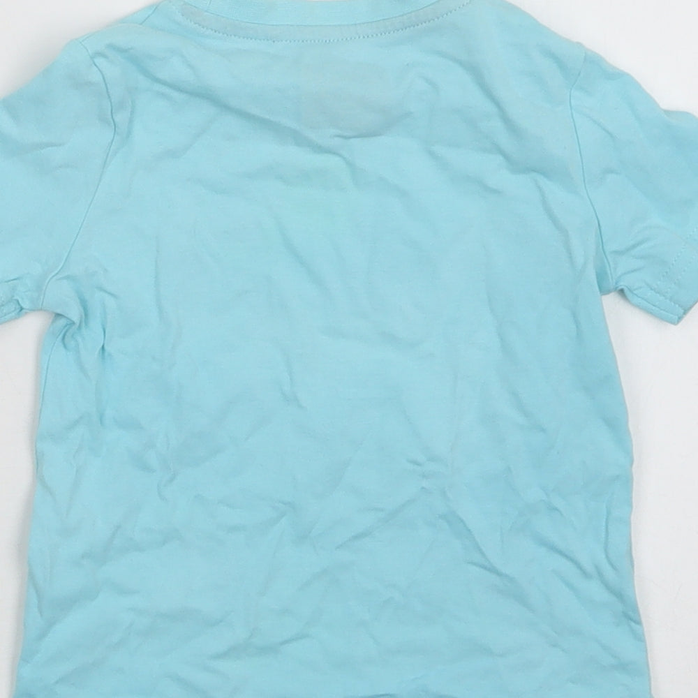 TU Baby Blue  Cotton Basic T-Shirt Size 9-12 Months Crew Neck  - Dino