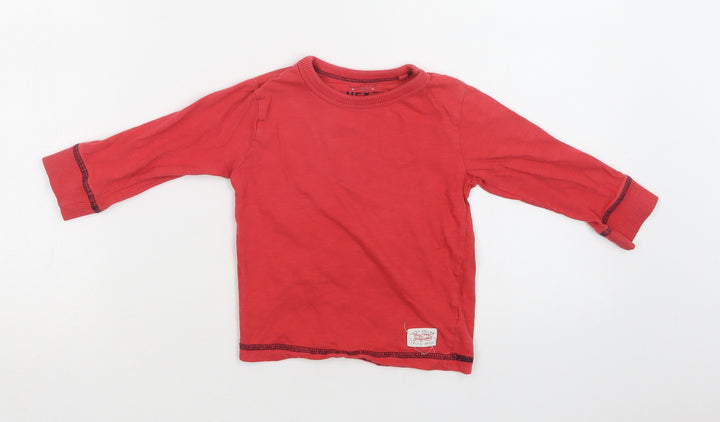 NEXT Baby Red Cotton Basic T-Shirt Size 12-18 Months Crew Neck