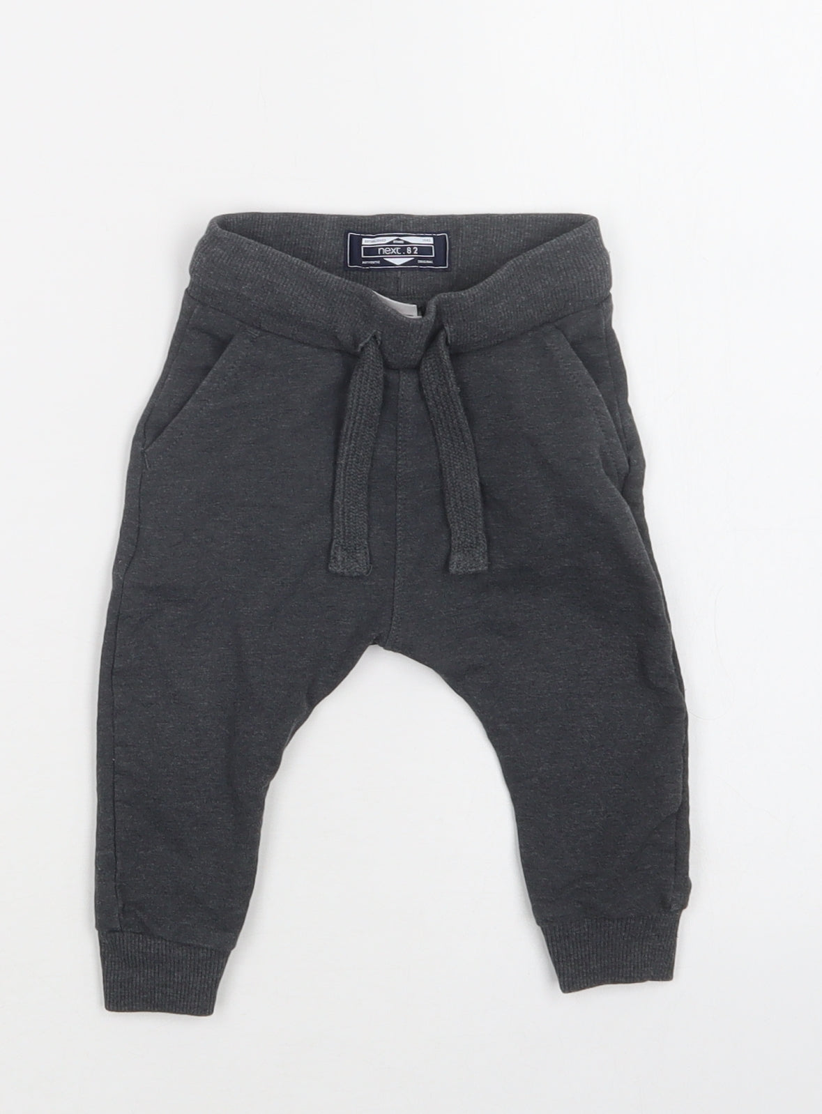 NEXT Baby Grey  Cotton Jogger Trousers Size 6-9 Months  Drawstring