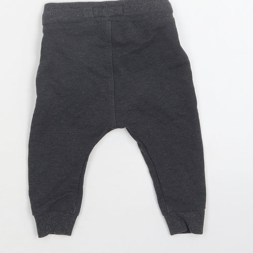 NEXT Baby Grey  Cotton Jogger Trousers Size 6-9 Months  Drawstring