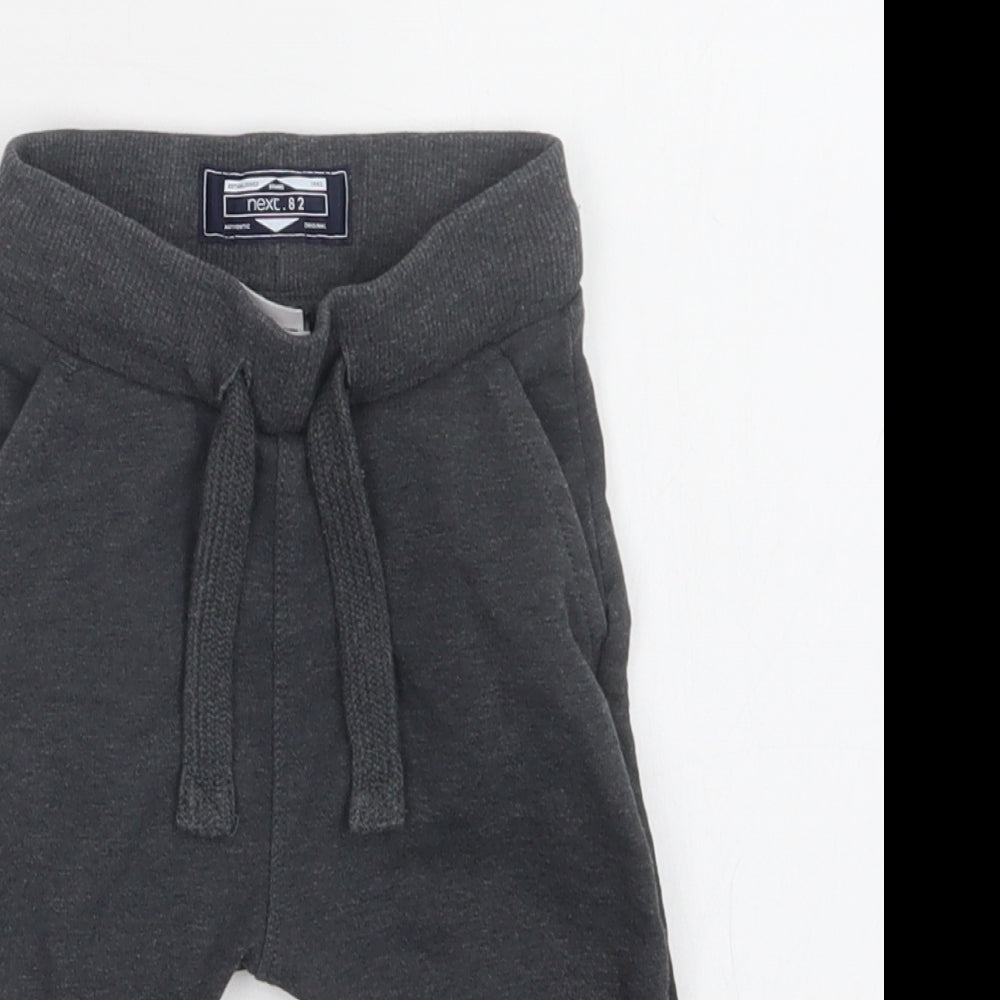 NEXT Baby Grey  Cotton Jogger Trousers Size 6-9 Months  Drawstring