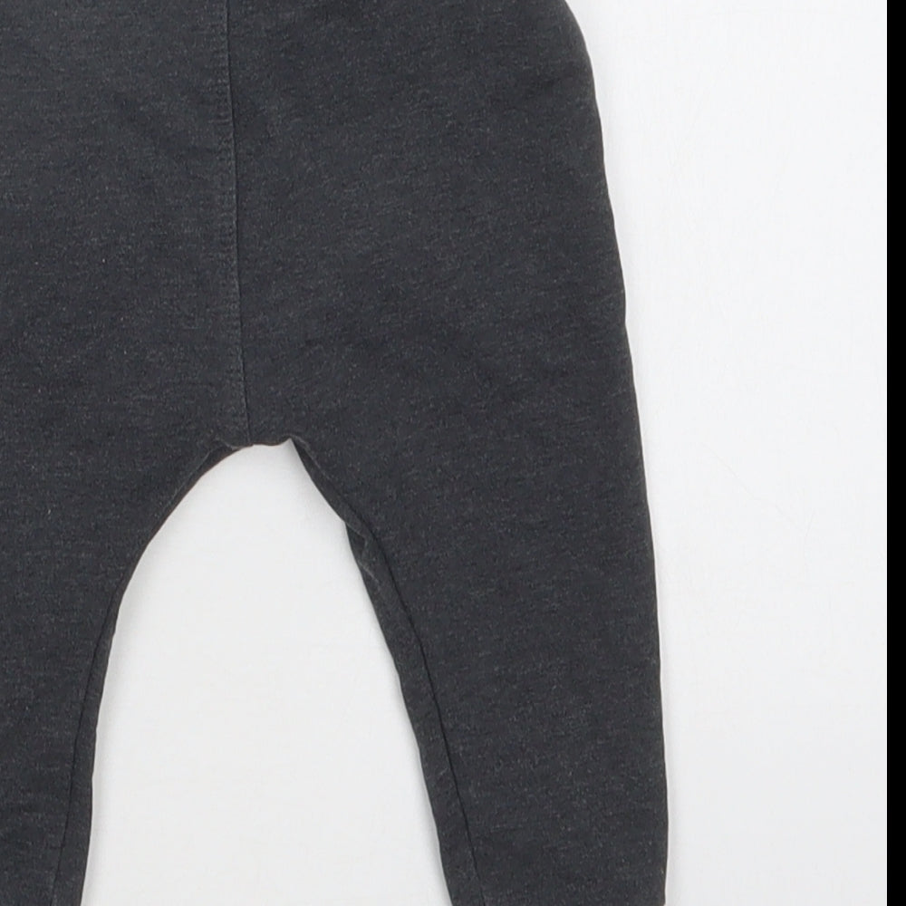 NEXT Baby Grey  Cotton Jogger Trousers Size 6-9 Months  Drawstring