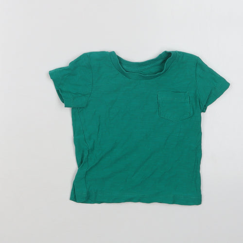 Matalan Baby Green  Cotton Basic T-Shirt Size 9-12 Months Crew Neck