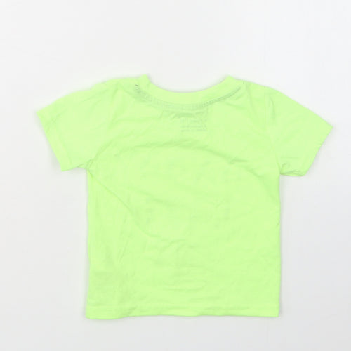 Primarkj Baby Green  Polyester Basic T-Shirt Size 9-12 Months Crew Neck