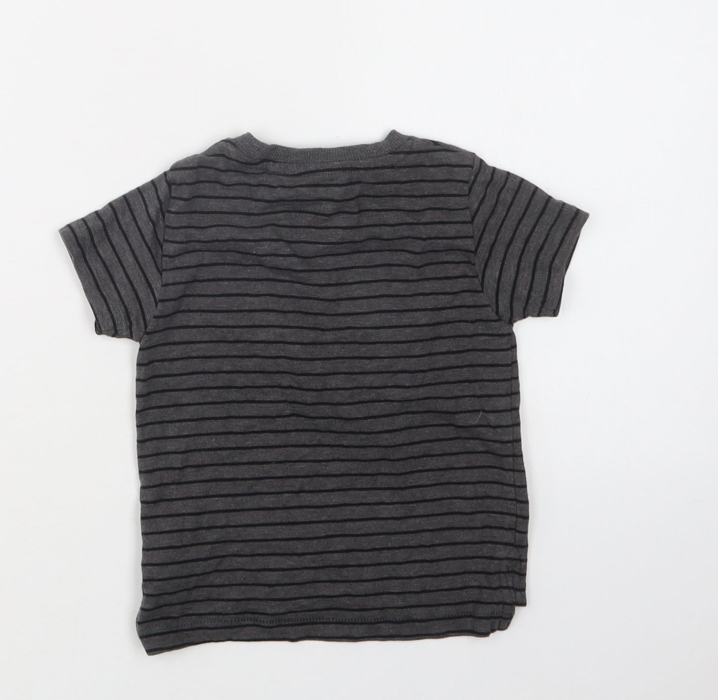 NEXT Baby Gold Striped Cotton Basic T-Shirt Size 9-12 Months Crew Neck  - Star