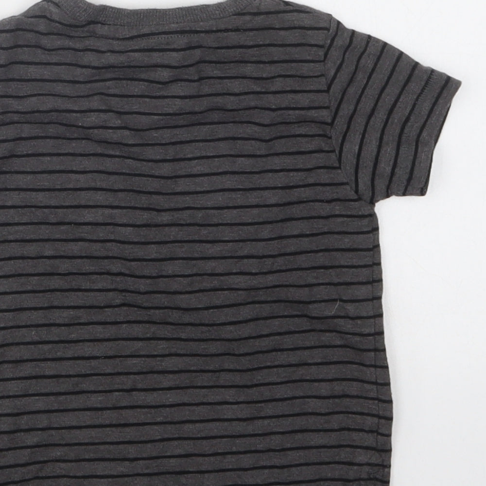 NEXT Baby Gold Striped Cotton Basic T-Shirt Size 9-12 Months Crew Neck  - Star