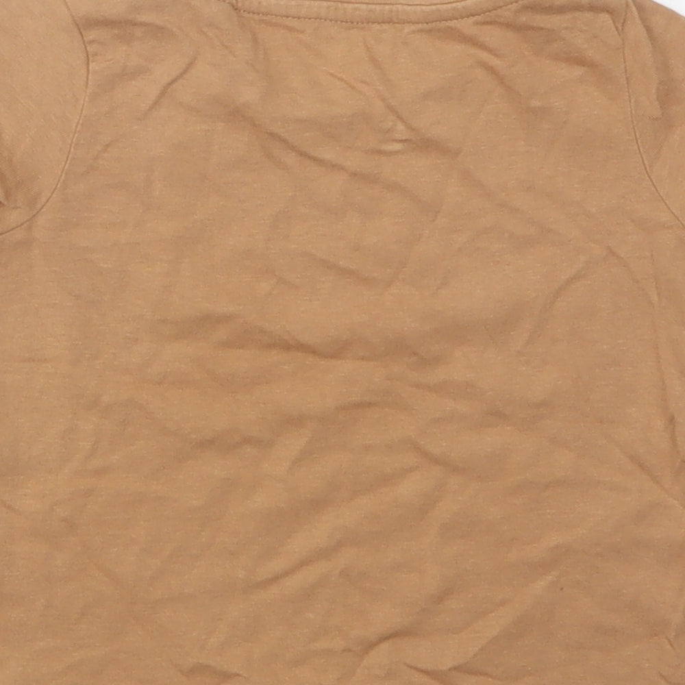 TU Baby Beige  Cotton Basic T-Shirt Size 18-24 Months Crew Neck
