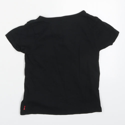 Levi's Girls Black  Cotton Basic T-Shirt Size 6 Years Round Neck Pullover