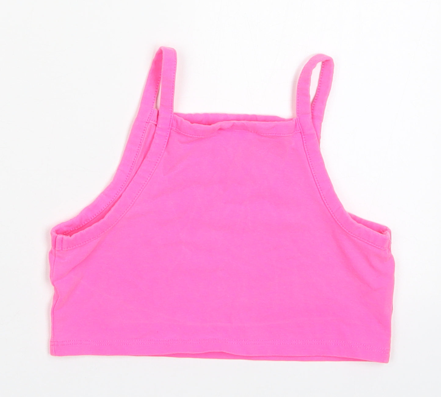Zara Girls Pink  Cotton Cropped Tank Size 10 Years Square Neck Pullover