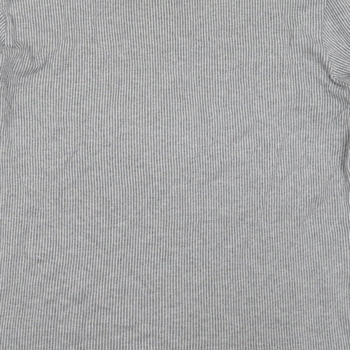 F&F Mens Grey Striped Cotton Pullover Sweatshirt Size L