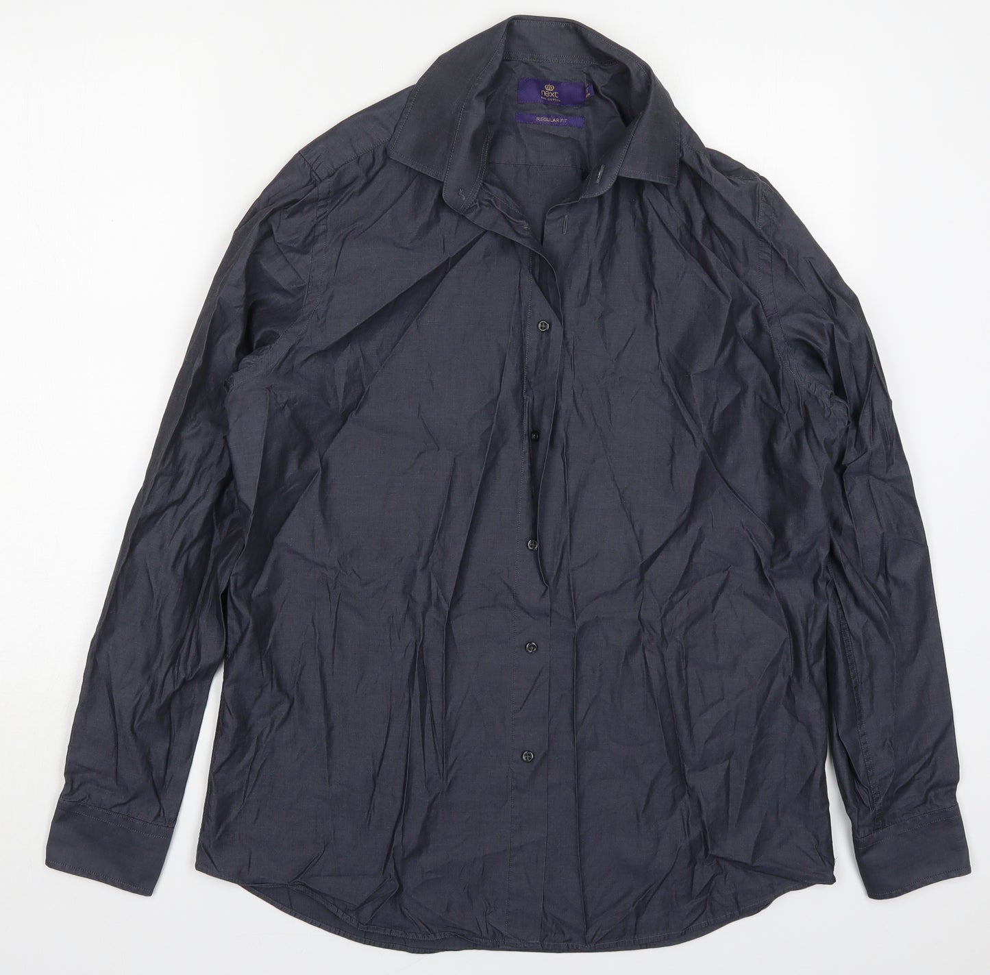 NEXT Mens Blue  Cotton  Dress Shirt Size 16 Collared Button