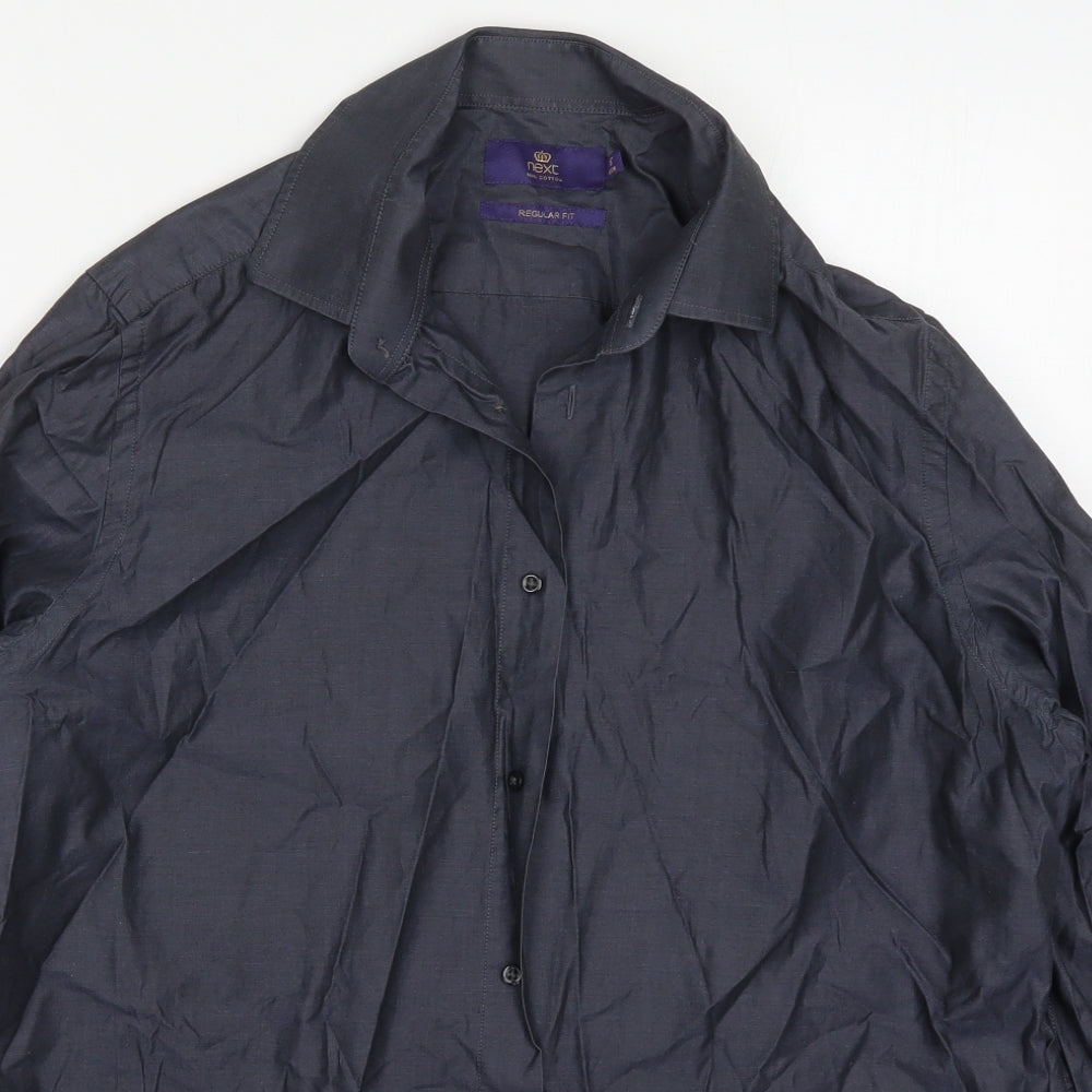 NEXT Mens Blue  Cotton  Dress Shirt Size 16 Collared Button