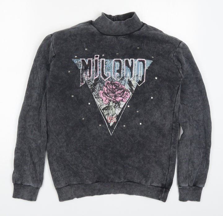 Select Womens Grey Cotton Pullover Sweatshirt Size S Pullover - Milano