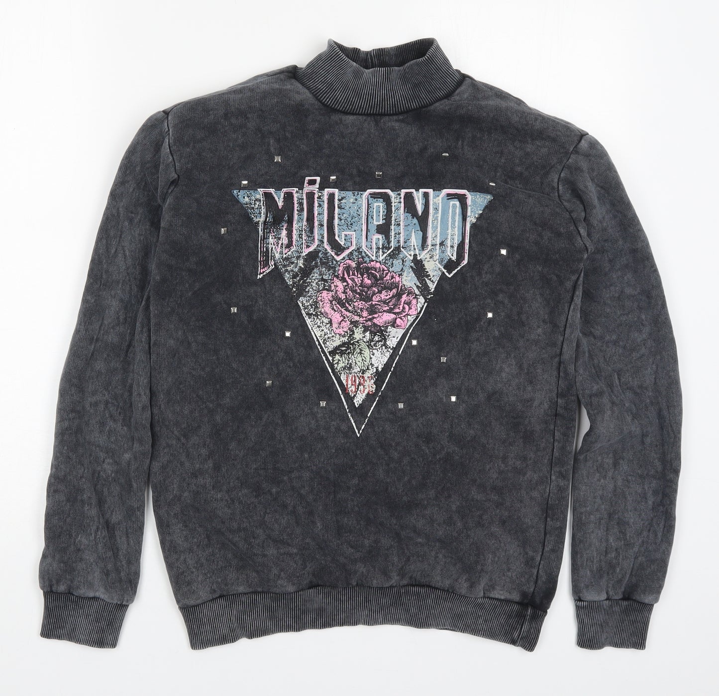 Select Womens Grey  Cotton Pullover Sweatshirt Size S  Pullover - Milano