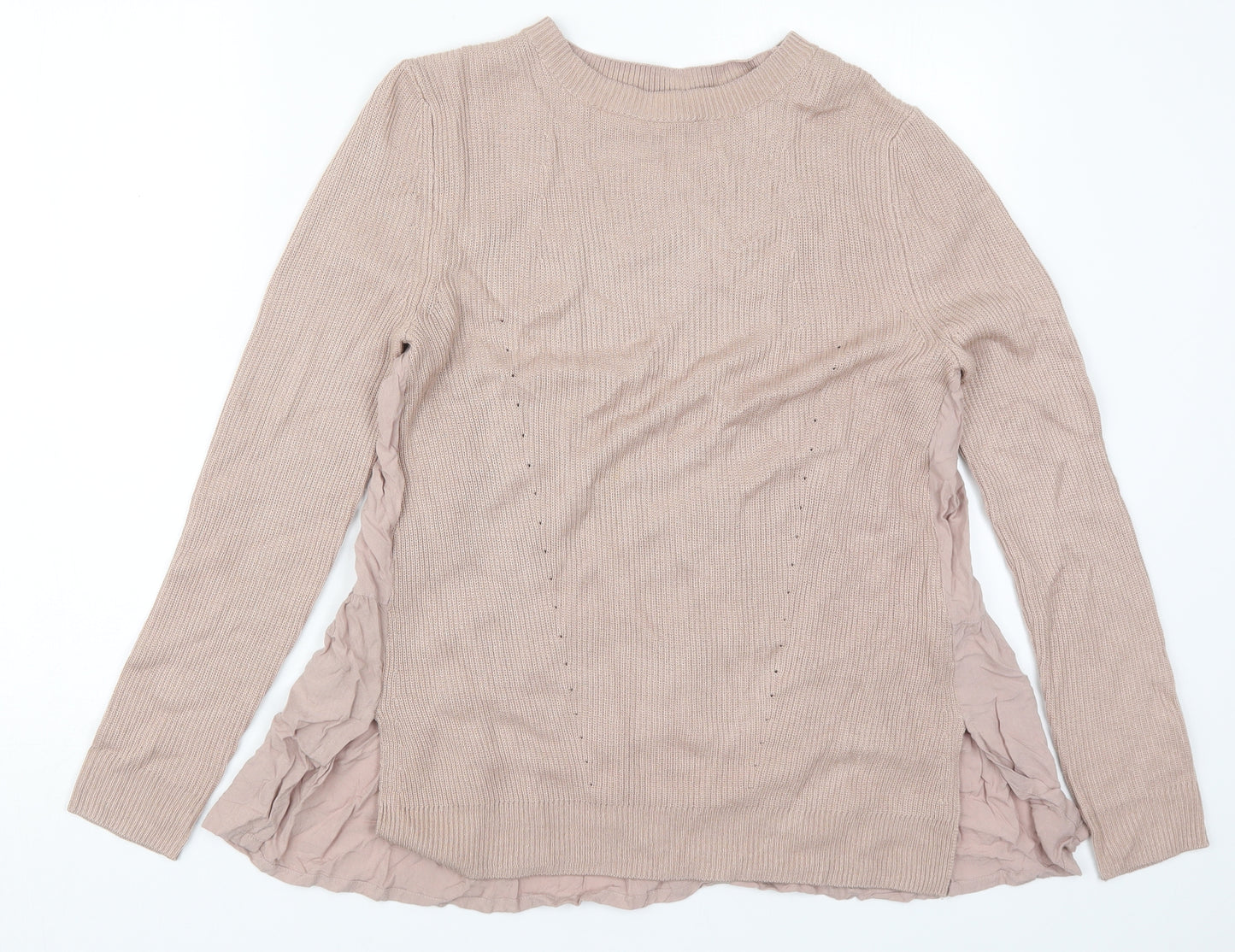 Marks and Spencer Womens Pink Round Neck  Viscose Pullover Jumper Size 10