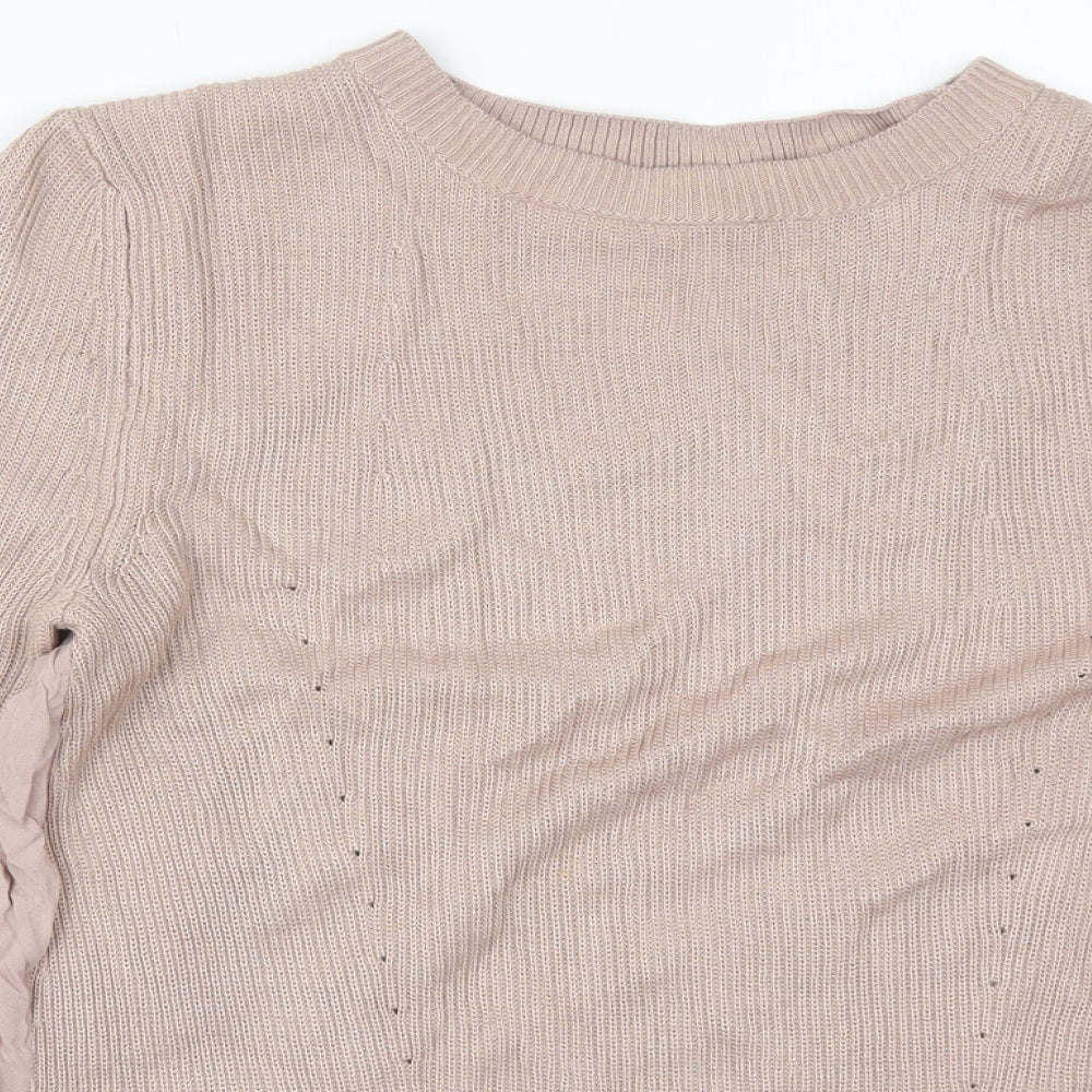 Marks and Spencer Womens Pink Round Neck  Viscose Pullover Jumper Size 10