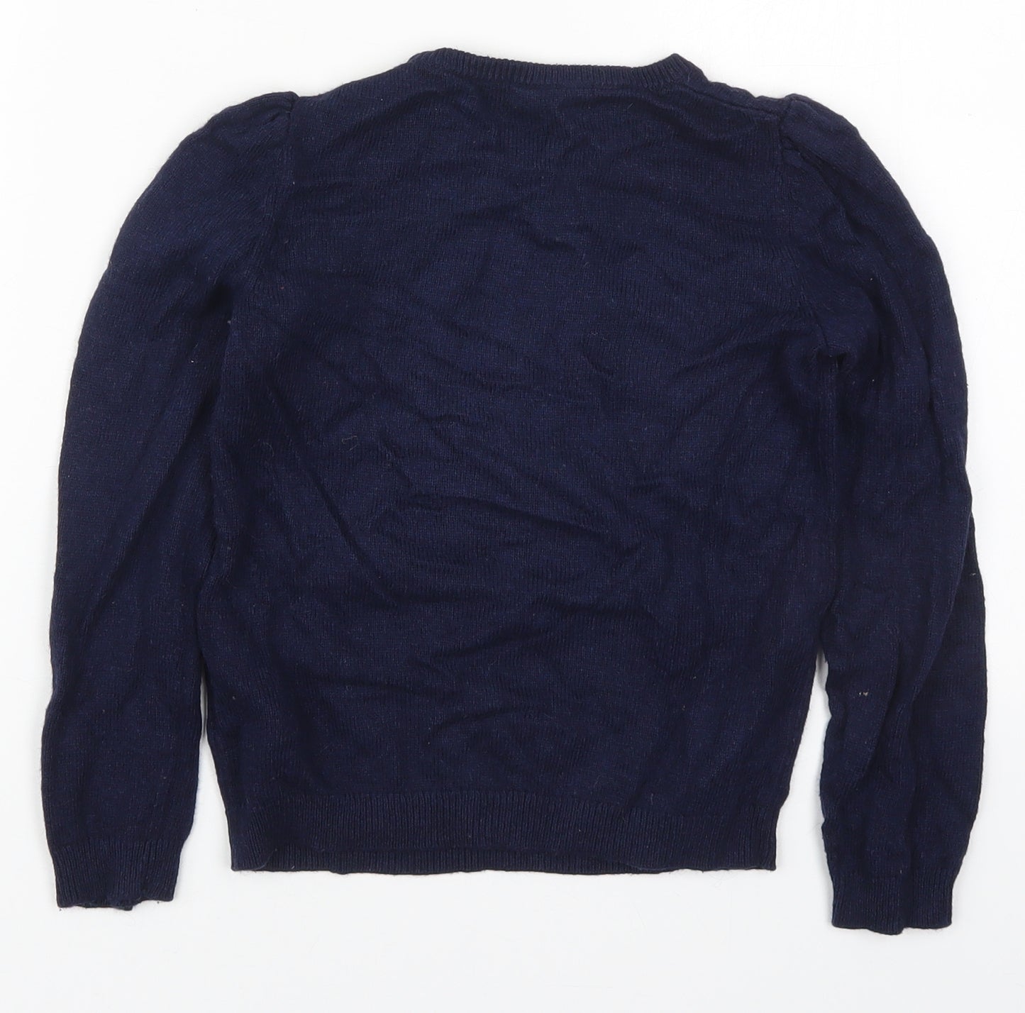 H&M Girls Blue Round Neck  Viscose Pullover Jumper Size 7-8 Years  Pullover - Polar Bear