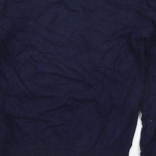 H&M Girls Blue Round Neck  Viscose Pullover Jumper Size 7-8 Years  Pullover - Polar Bear