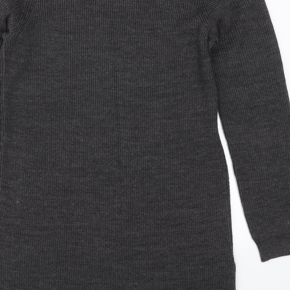 Dorothy Perkins Womens Grey Round Neck  Acrylic Pullover Jumper Size 10