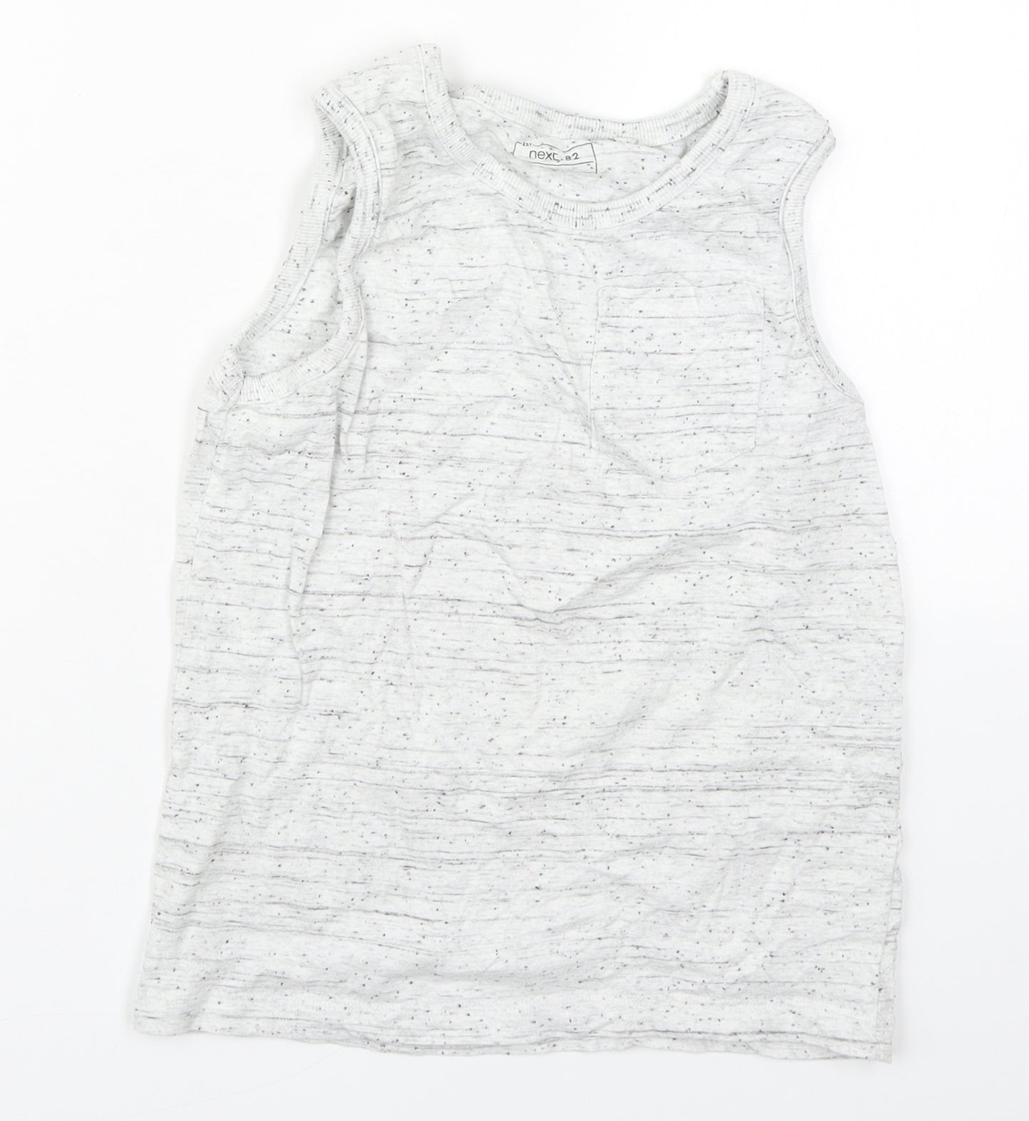 NEXT Boys Grey  Cotton Basic Tank Size 9 Years Round Neck Pullover