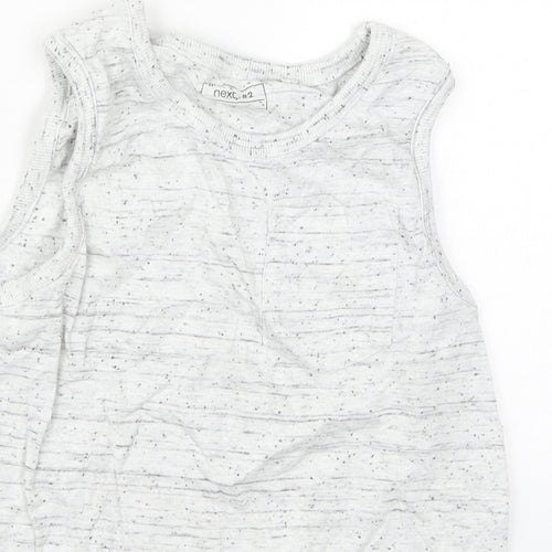NEXT Boys Grey  Cotton Basic Tank Size 9 Years Round Neck Pullover