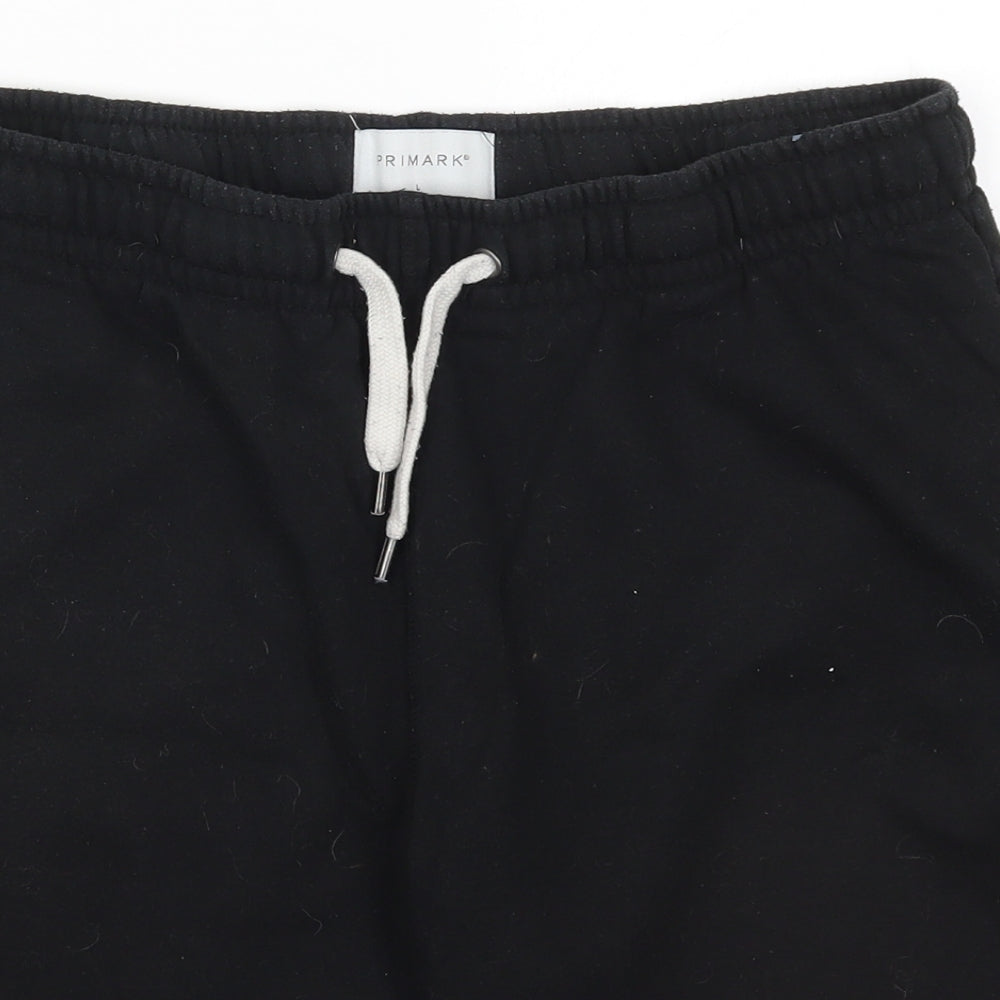 Primark Mens Black  Cotton Sweat Shorts Size L L9 in Regular Drawstring