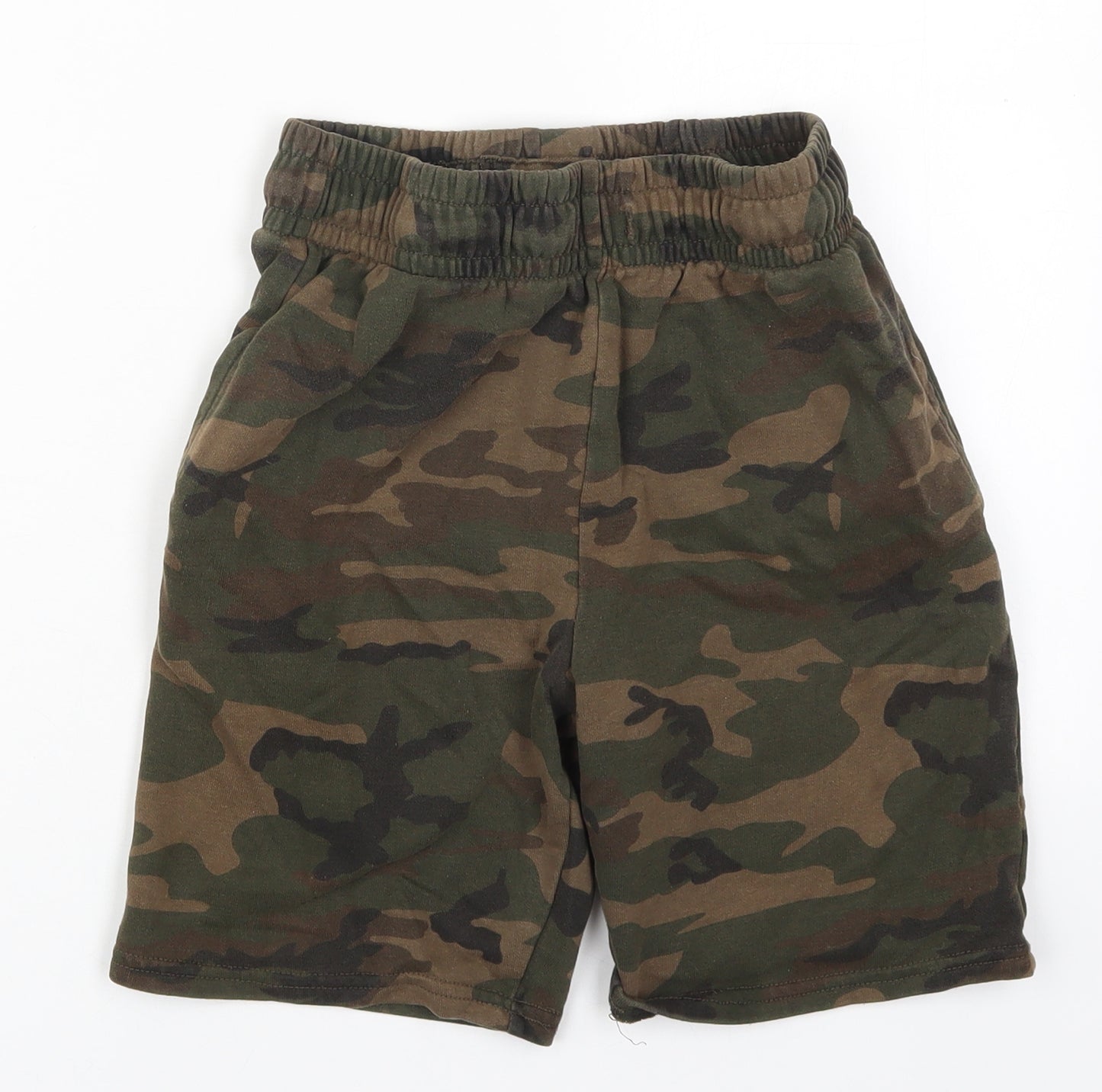 Primark Boys Green Camouflage Cotton Sweat Shorts Size 11-12 Years  Regular
