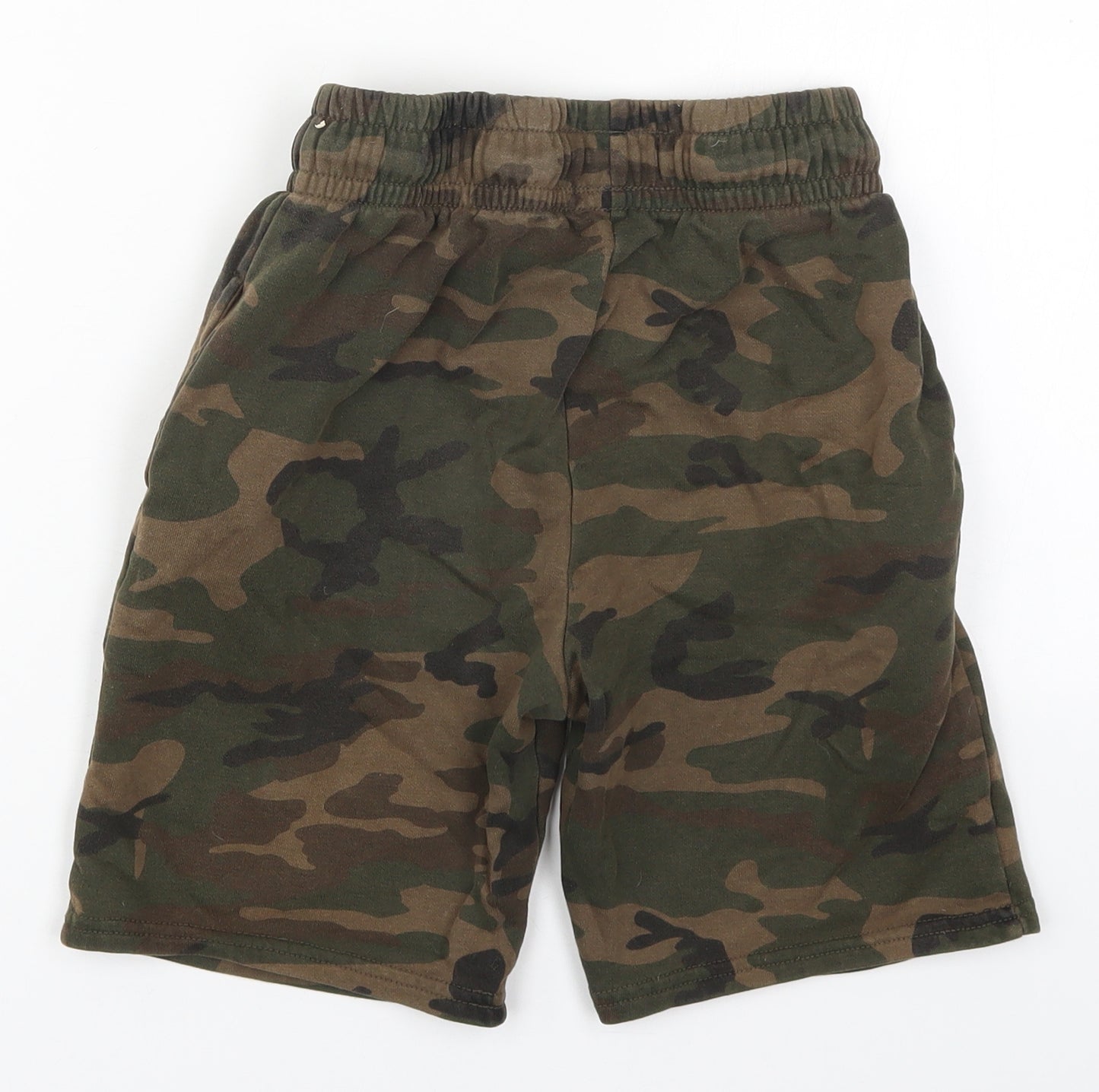 Primark Boys Green Camouflage Cotton Sweat Shorts Size 11-12 Years  Regular
