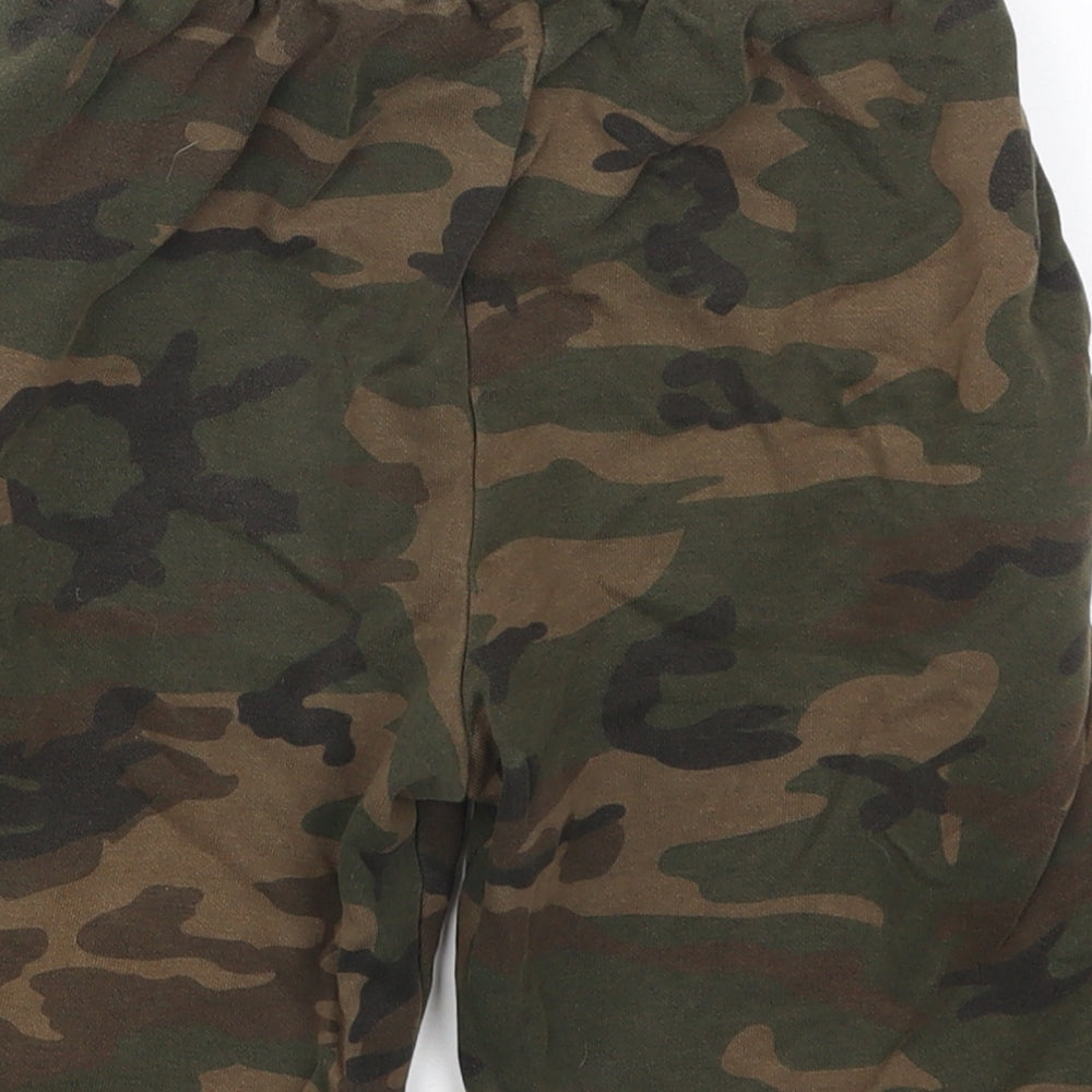 Primark Boys Green Camouflage Cotton Sweat Shorts Size 11-12 Years  Regular