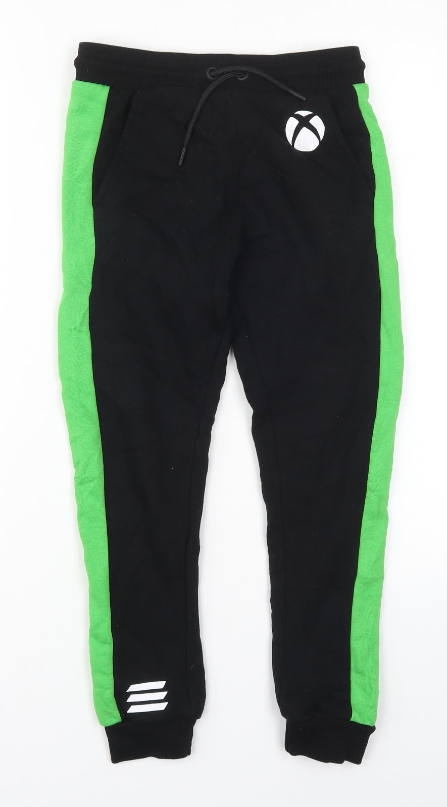 George Boys Black  Cotton Straight Jeans Size 8-9 Years  Regular Drawstring - Green Xbox