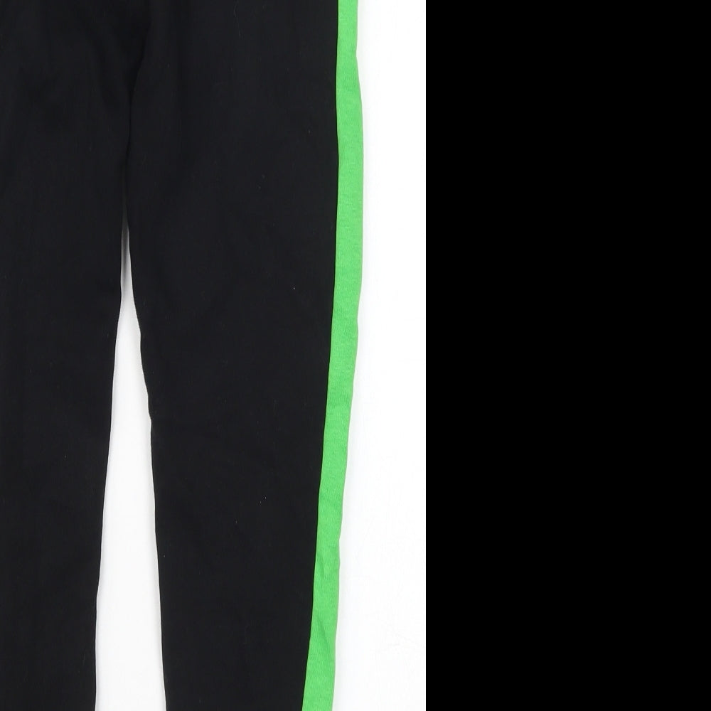 George Boys Black  Cotton Straight Jeans Size 8-9 Years  Regular Drawstring - Green Xbox