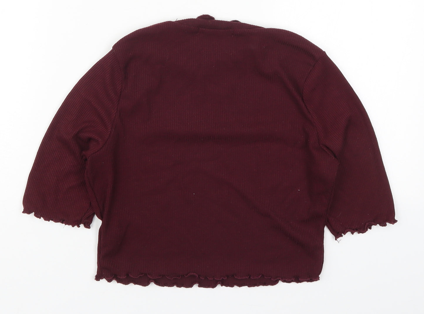 Missguided Womens Purple  Polyester Basic T-Shirt Size 8 Round Neck