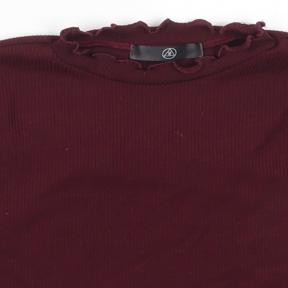 Missguided Womens Purple  Polyester Basic T-Shirt Size 8 Round Neck