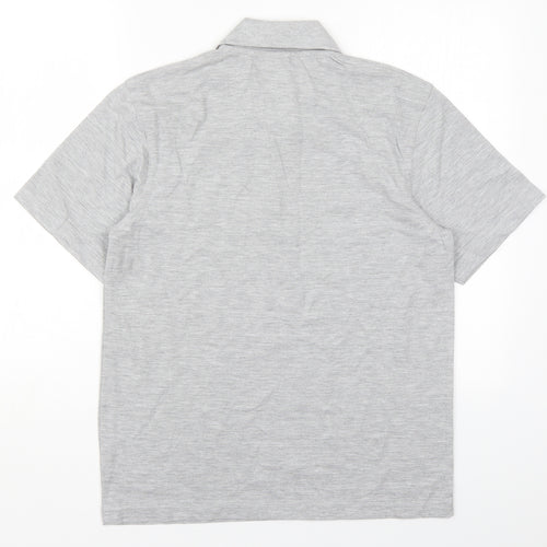 Uneek Mens Grey  Polyester  Polo Size S Collared Pullover