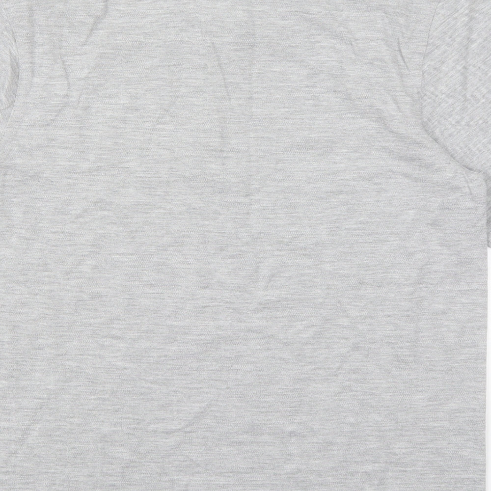 Uneek Mens Grey  Polyester  Polo Size S Collared Pullover