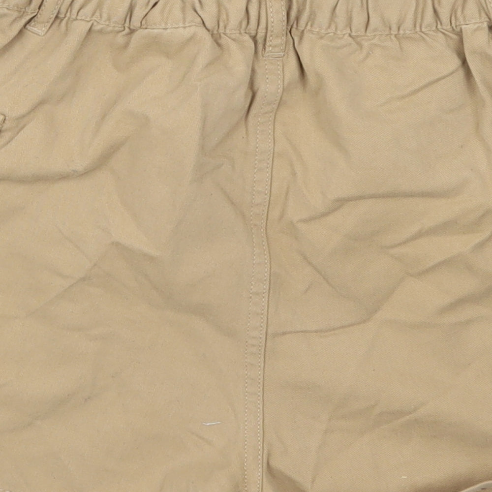 H&M Womens Beige  Cotton Paperbag Shorts Size 6  Regular