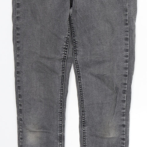 Topshop Womens Grey  Cotton Skinny Jeans Size 25 in L28 in Regular Button