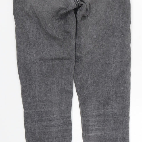 Topshop Womens Grey  Cotton Skinny Jeans Size 25 in L28 in Regular Button