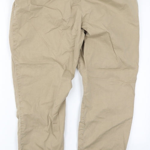 Marks and Spencer Womens Beige  Cotton Rain Trousers Trousers Size 14 L28 in Regular Button