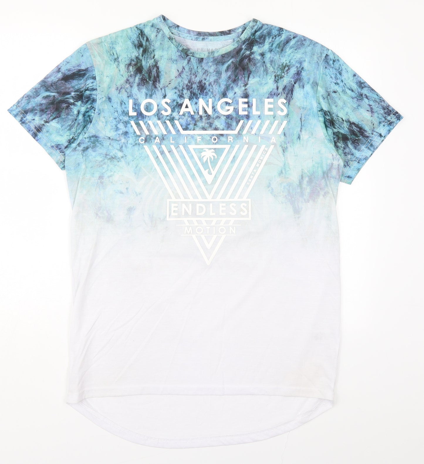 Primark Mens Blue  Polyester  T-Shirt Size M Crew Neck  - Los Angeles