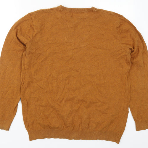 Matalan Mens Brown Round Neck  Cotton Pullover Jumper Size L