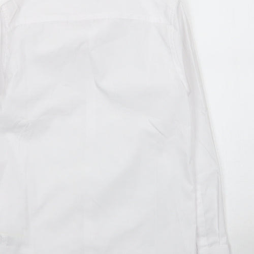 M&S Girls White  Cotton Basic Button-Up Size 10-11 Years Collared Button