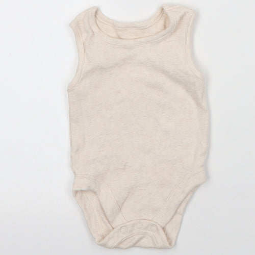 George Baby Beige  Cotton Babygrow One-Piece Size 3-6 Months  Snap