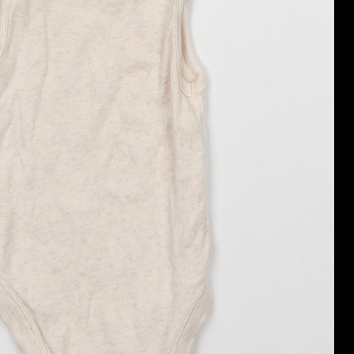George Baby Beige  Cotton Babygrow One-Piece Size 3-6 Months  Snap