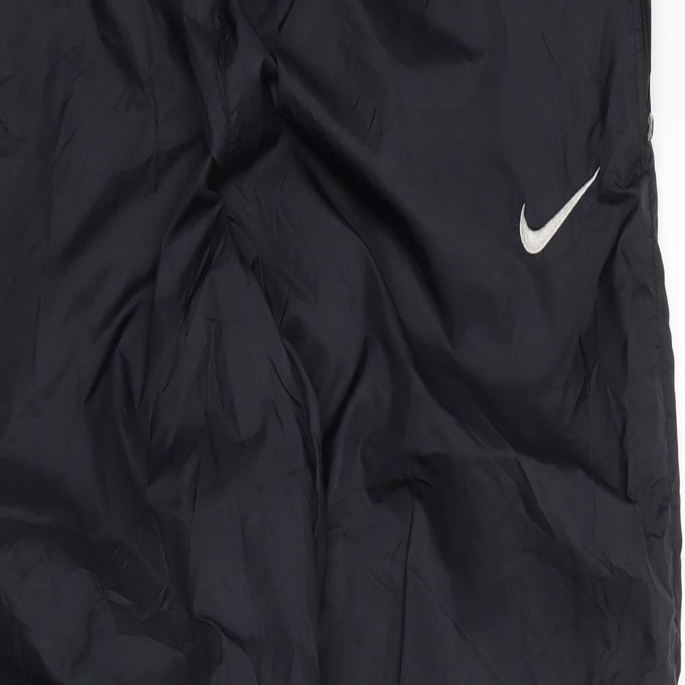 Nike Mens Black  Nylon Sweatpants Trousers Size XL L31 in Regular Drawstring